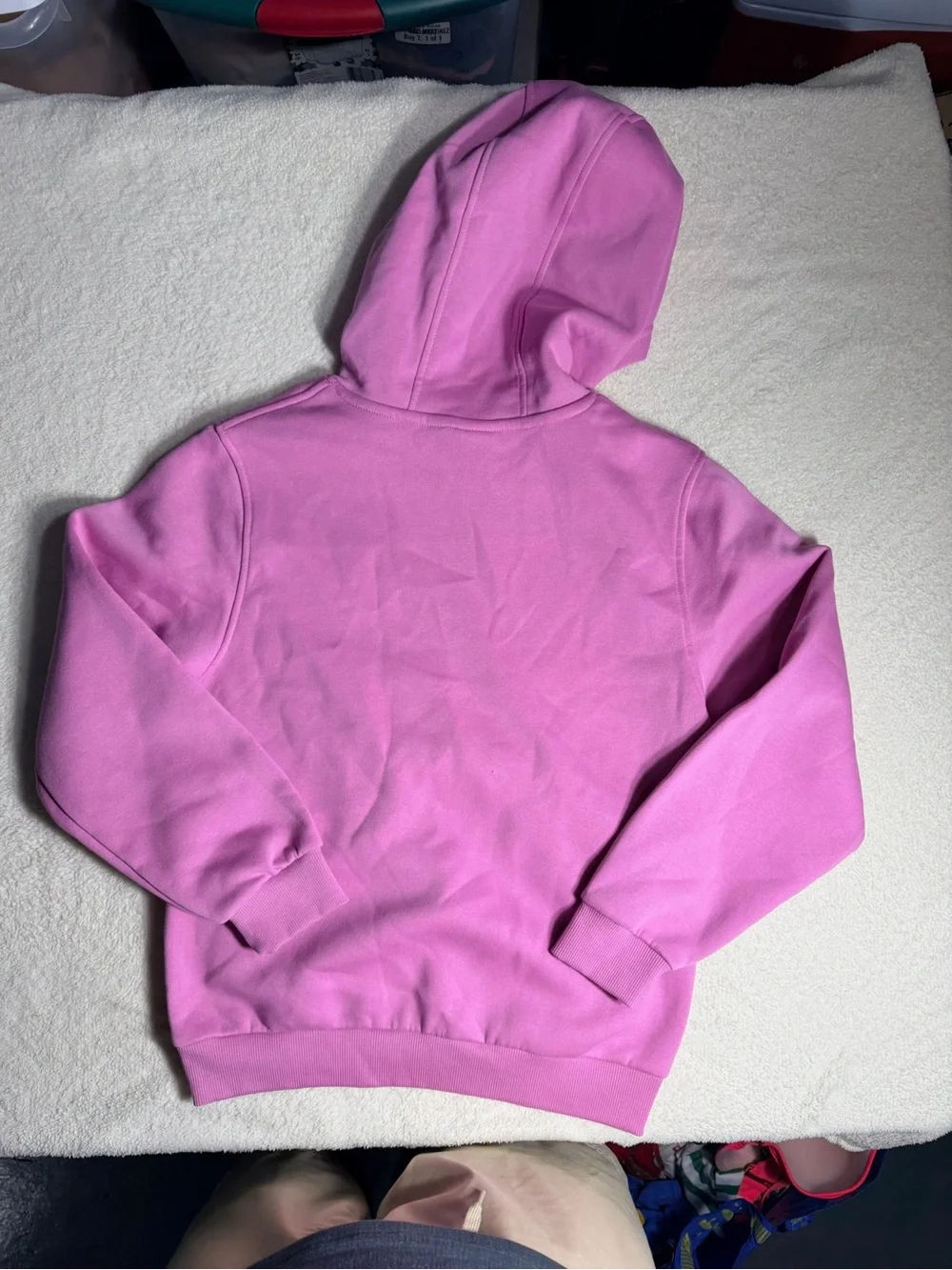 Nike Kids Pink Fleece Pullover Hoodie Chenille Logo | Large